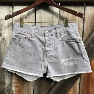 Levi’s 501 Light Grey Cut off shorts
